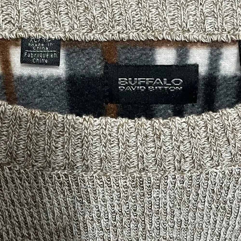 Buffalo‎ David Bitton Fleece Plaid Lined Pullover Jumper Sweater Size XL